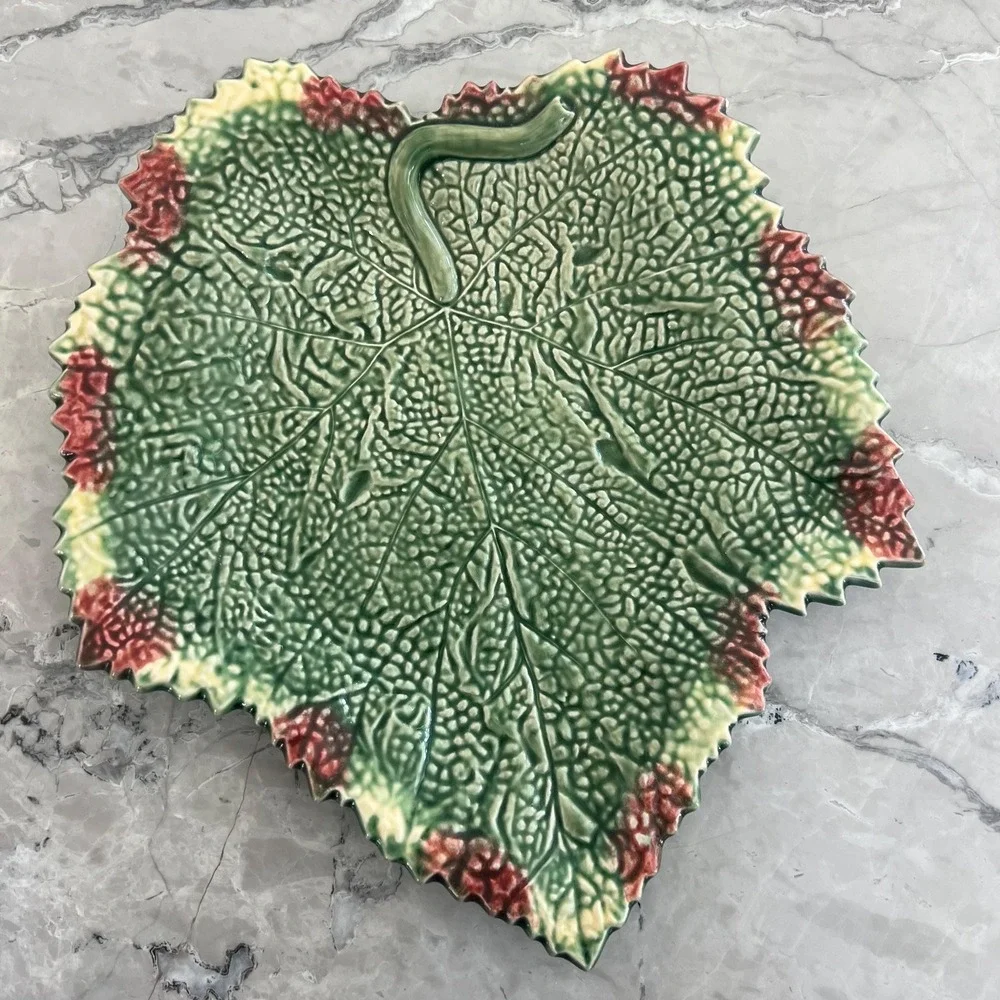 Vintage Bordallo Pinheiro grape leaf plate